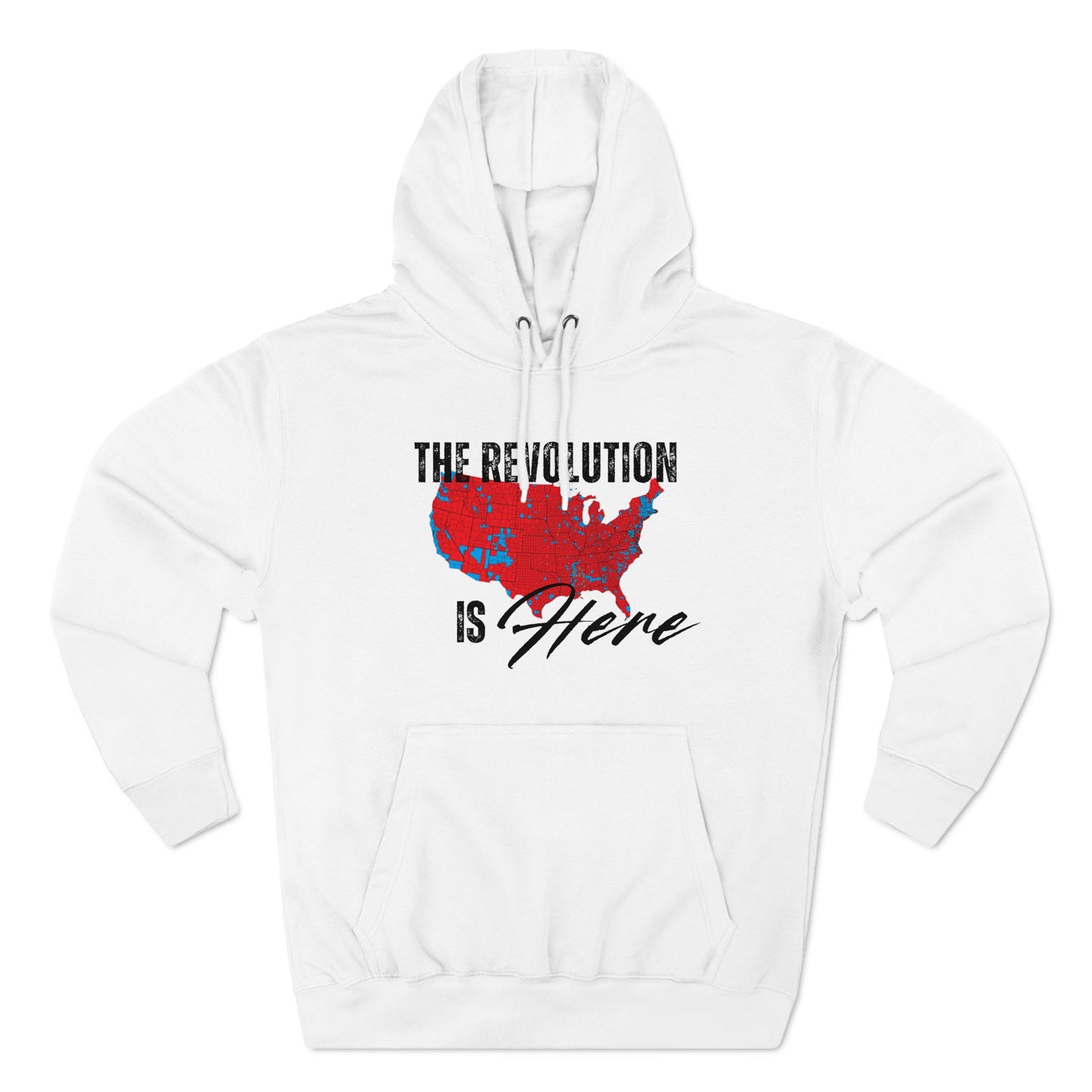 The Revolution is Here, 2024 Election Map Fleece Hoodie Sweatshirt