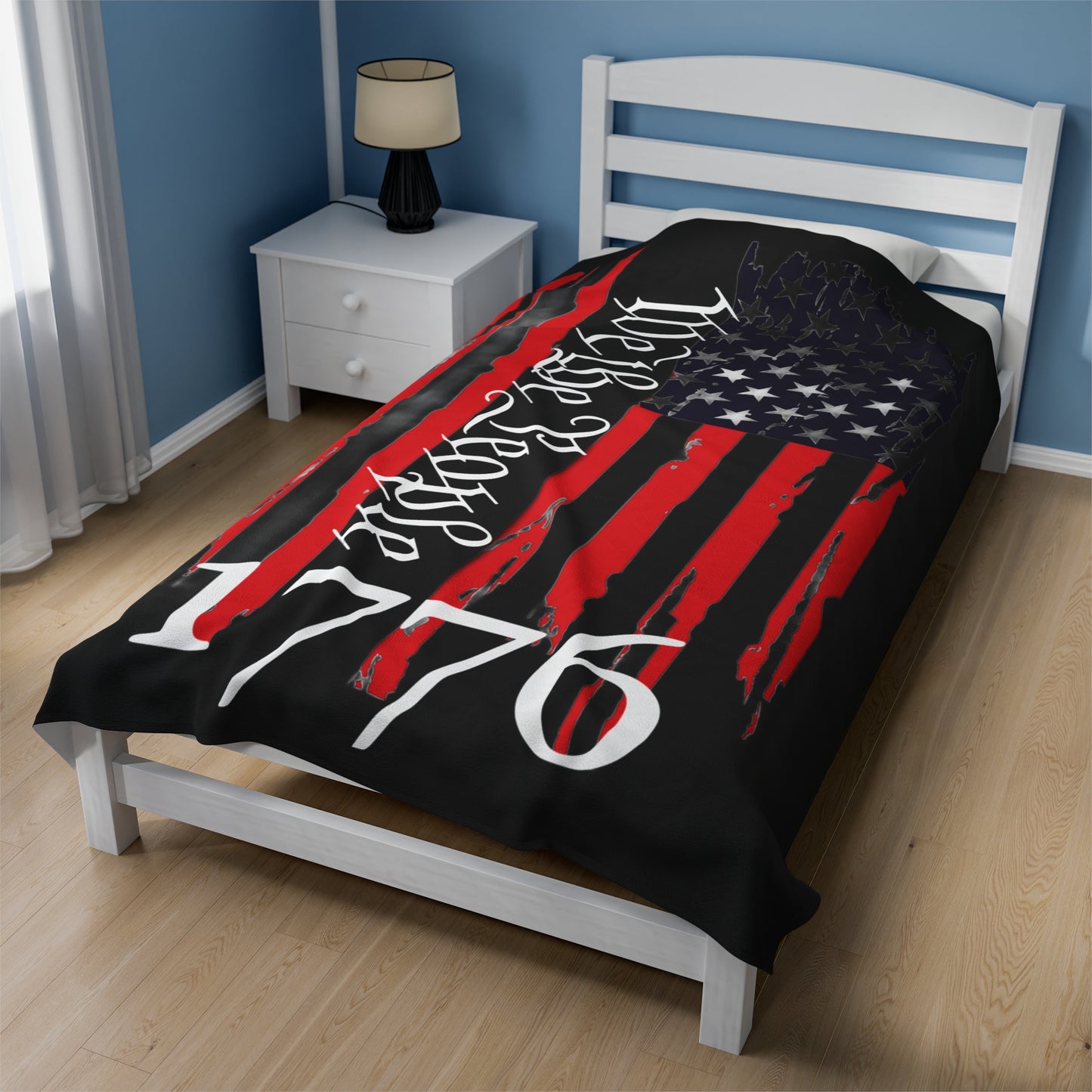 We The People 1776 Patriotic Velveteen Plush Blanket