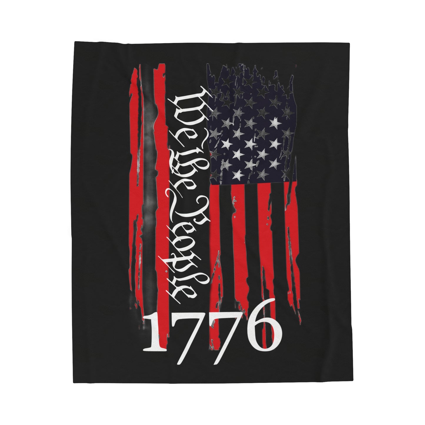 We The People 1776 Patriotic Velveteen Plush Blanket