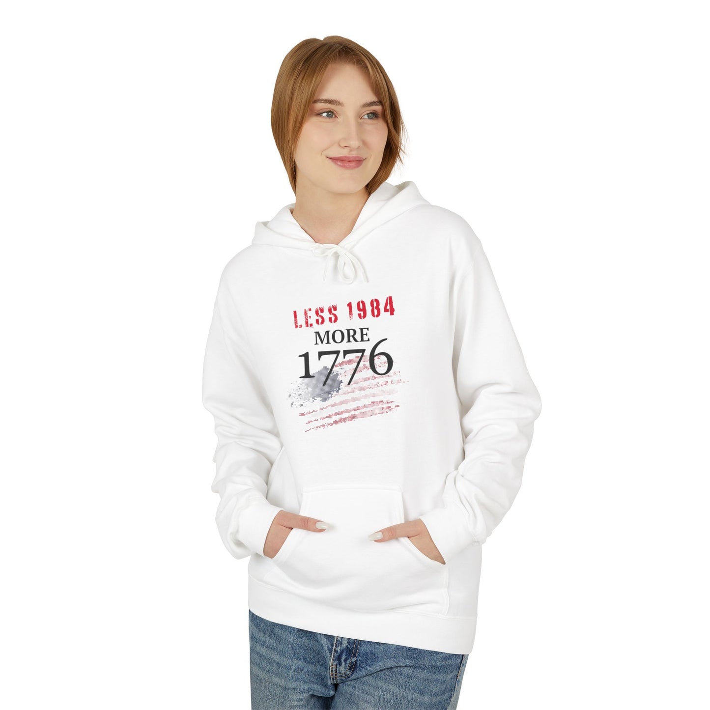 Less 1984 More 1776 Softstyle Fleece Hoodie
