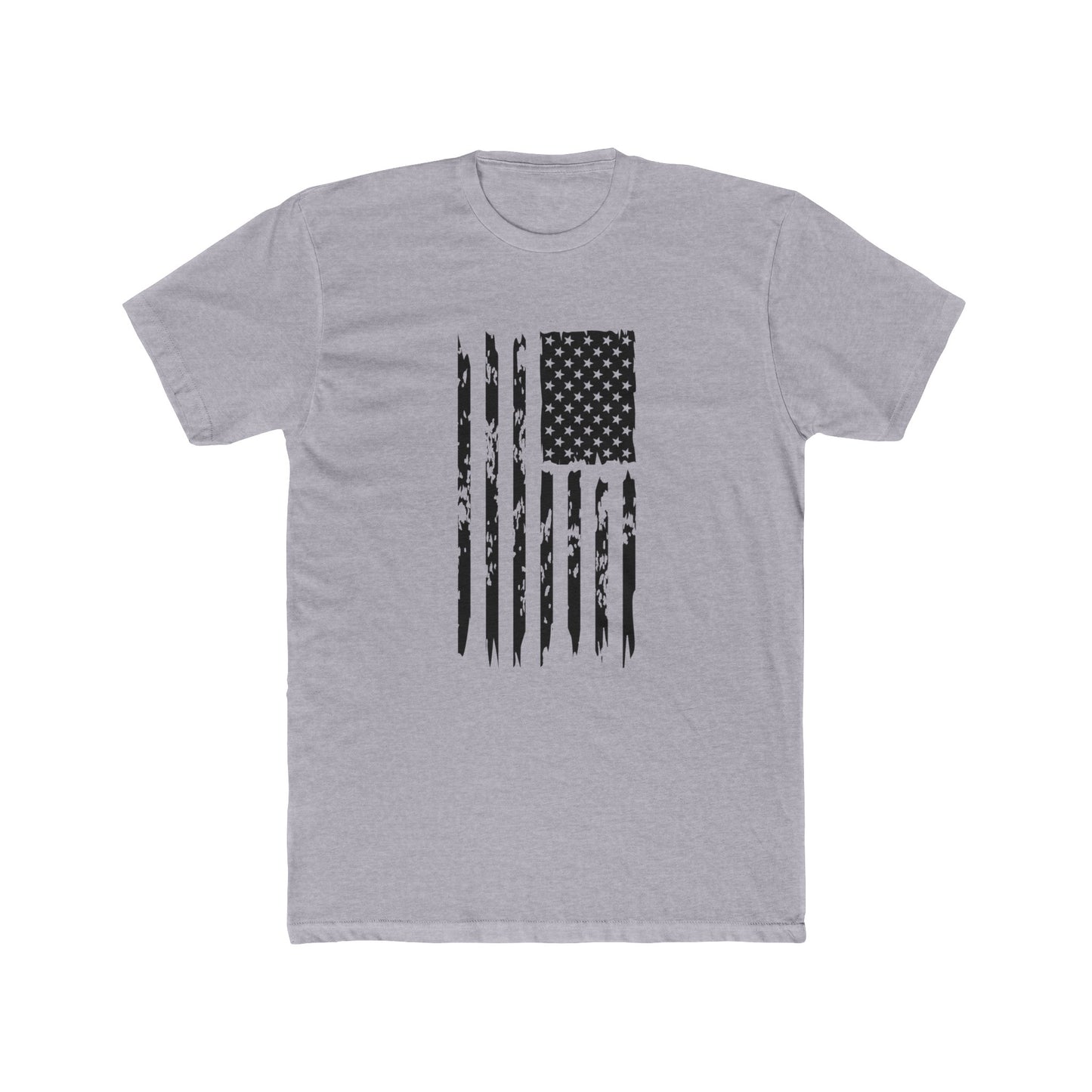US Flag- Black/White Cotton Crew Tee