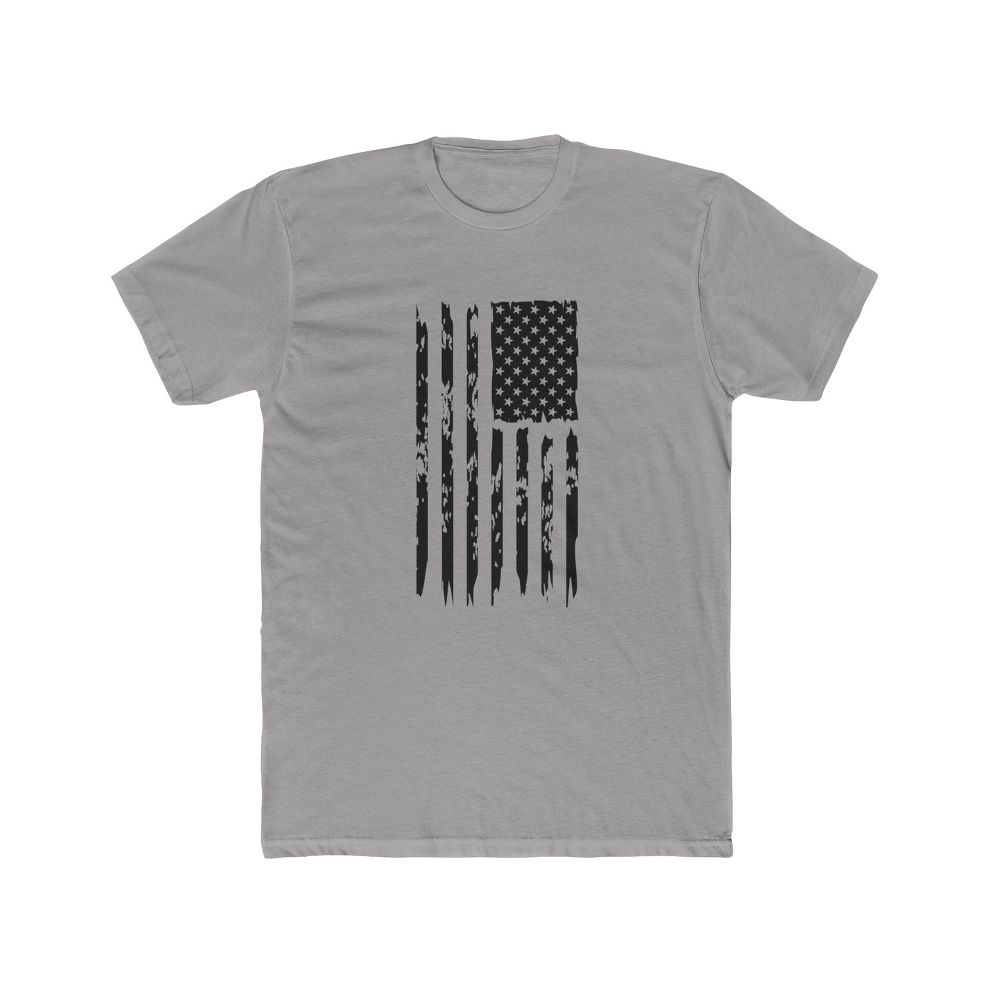 US Flag- Black/White Cotton Crew Tee