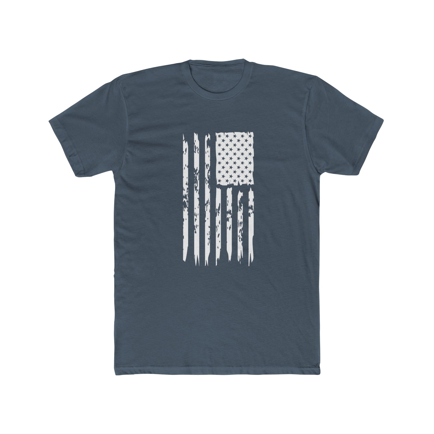 US Flag- Black/White Cotton Crew Tee