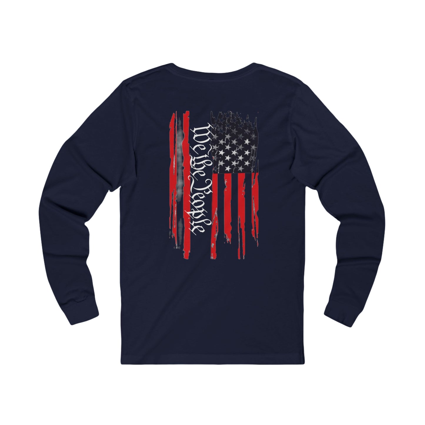 We The People 1776 Distressed American Flag Unisex Jersey Long Sleeve Tee
