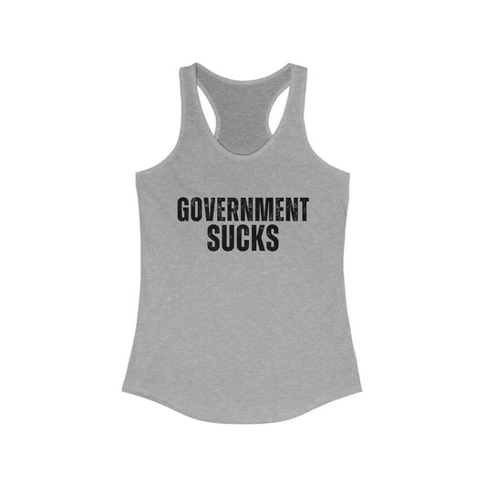 Government Sucks Women's Ideal Racerback Tank