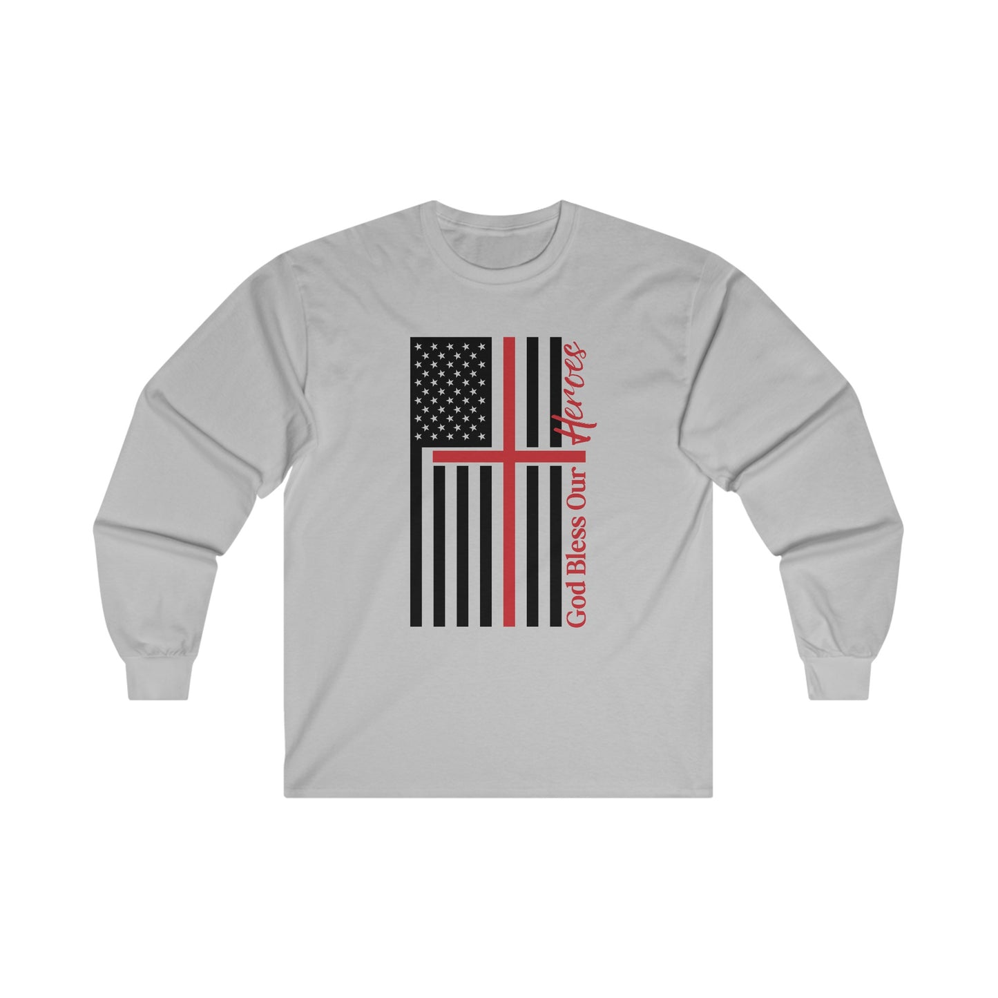 God Bless Our Firefighter Heroes Unisex Ultra Cotton Long Sleeve Tee