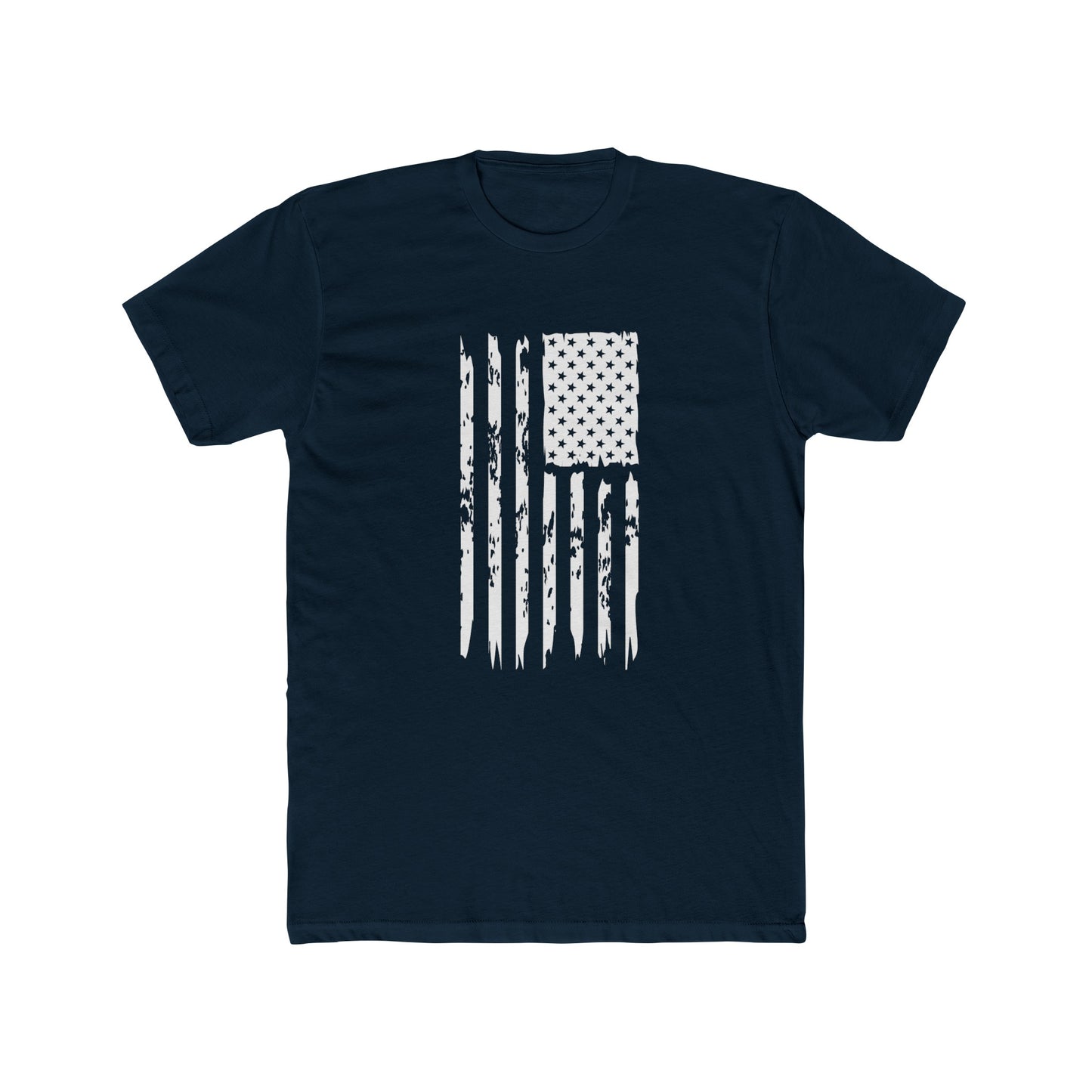 US Flag- Black/White Cotton Crew Tee