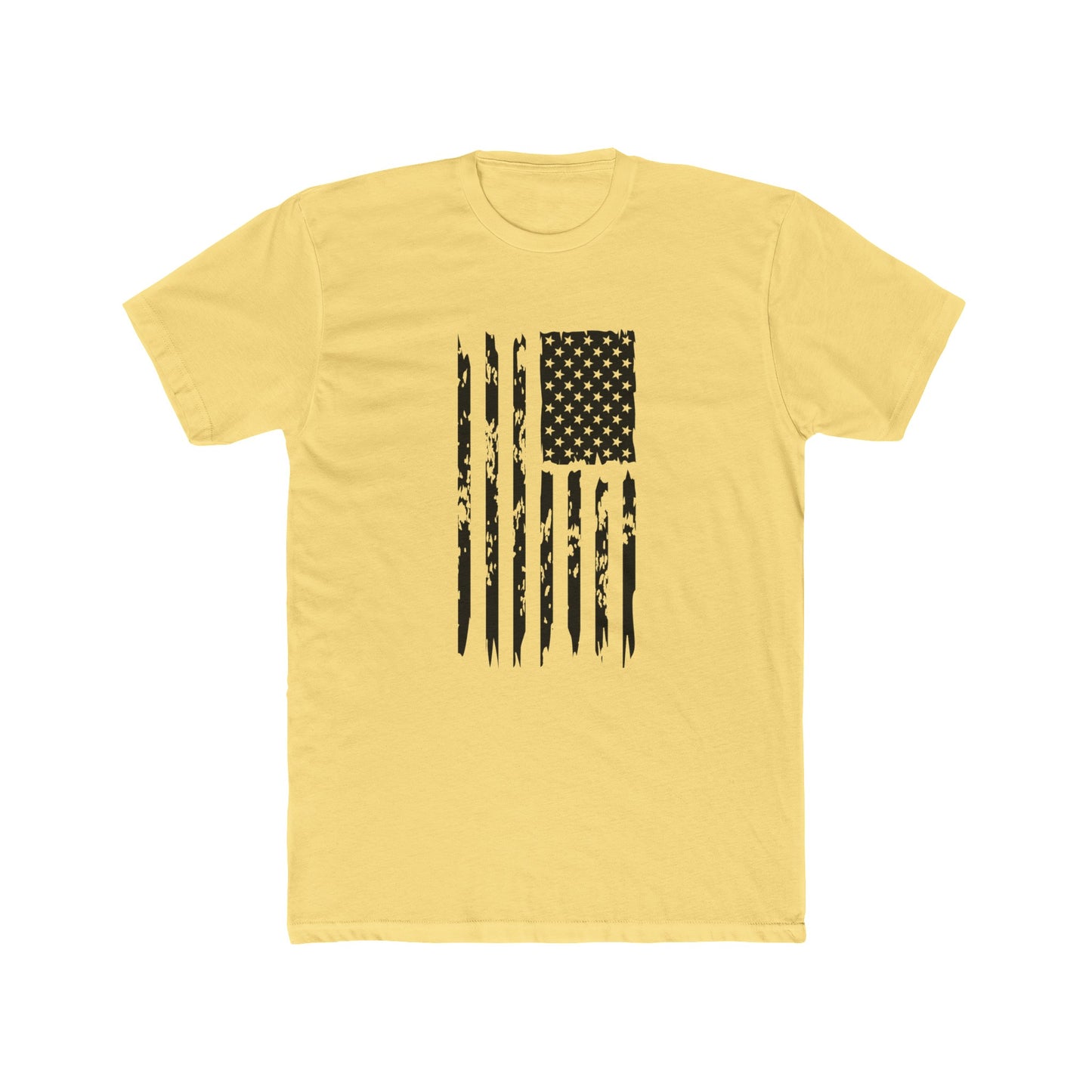 US Flag- Black/White Cotton Crew Tee