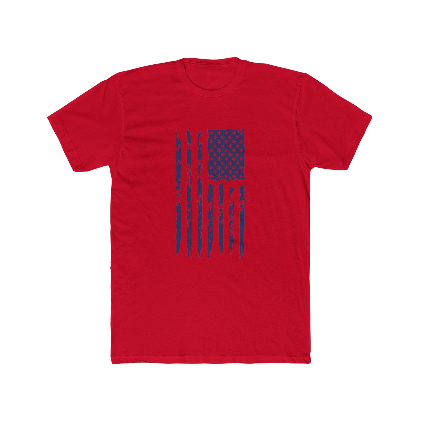 US Flag- Navy Blue Cotton Crew Tee