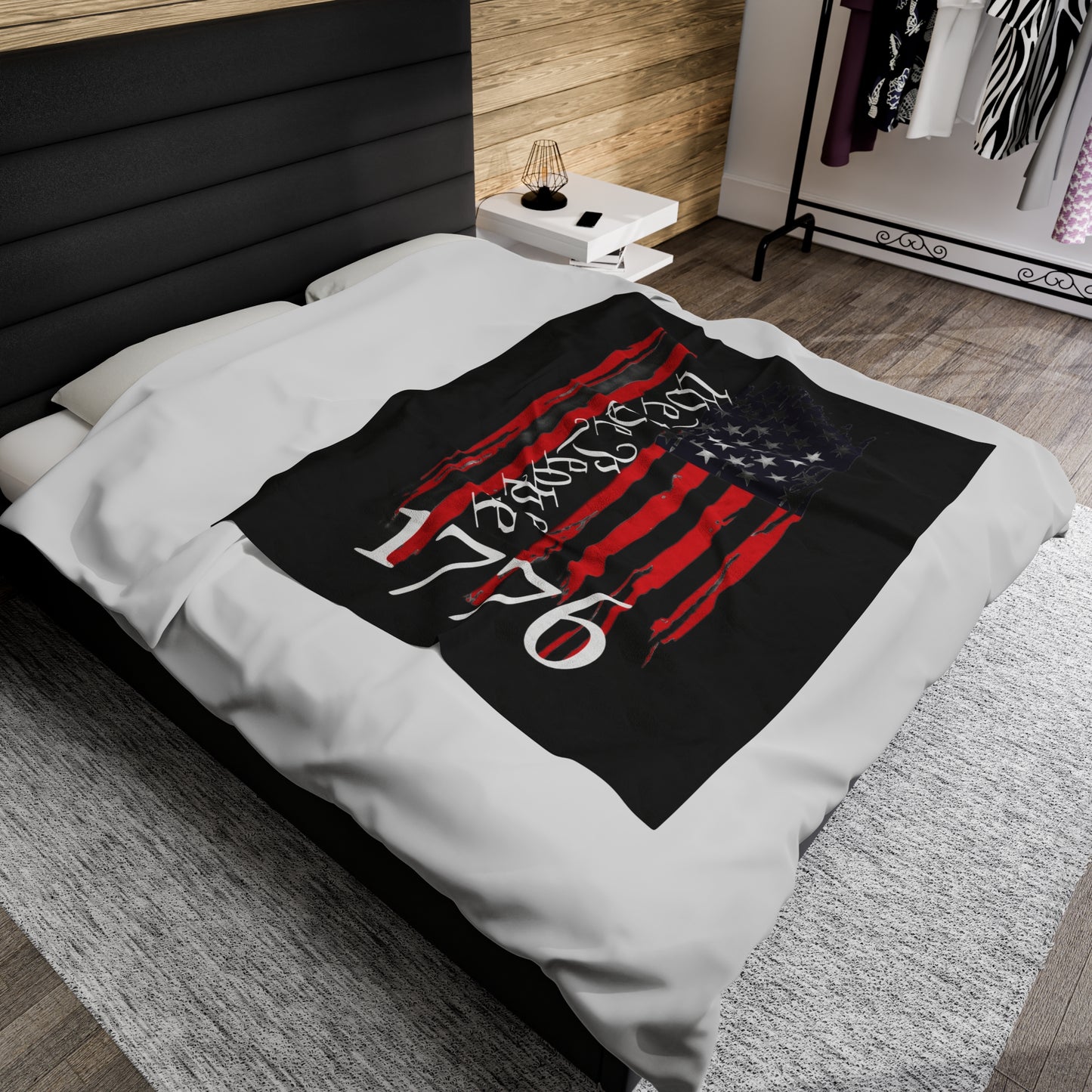 We The People 1776 Patriotic Velveteen Plush Blanket