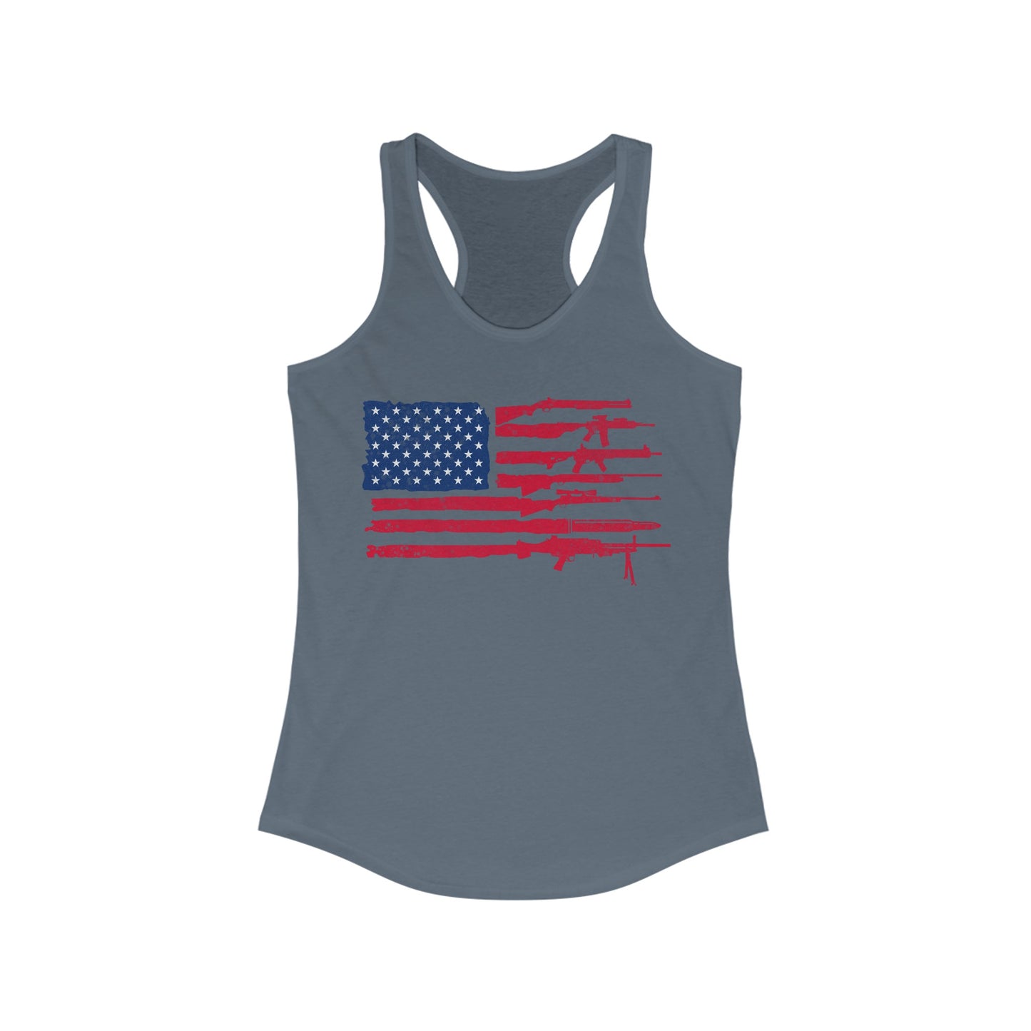 Flag of Guns, Red White & Blue Women's Ideal Racerback Tank