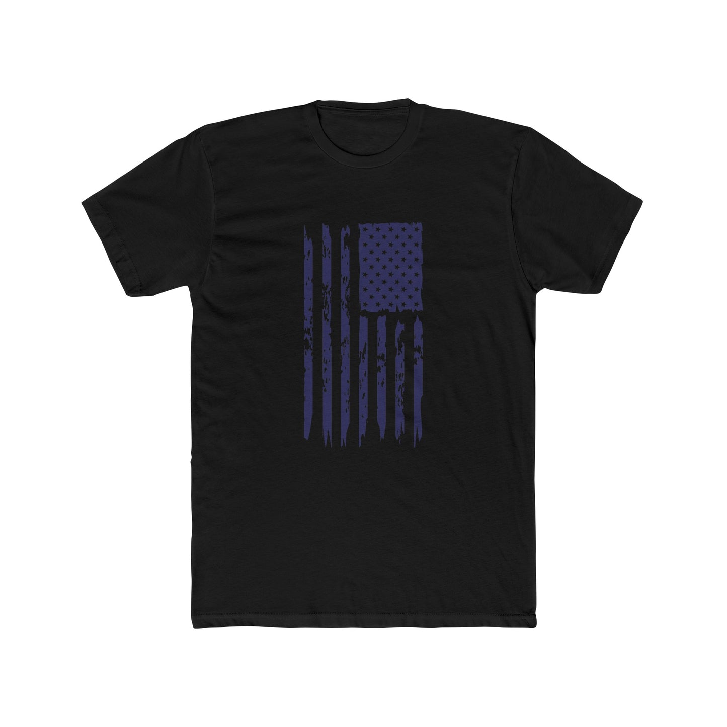 US Flag- Navy Blue Cotton Crew Tee