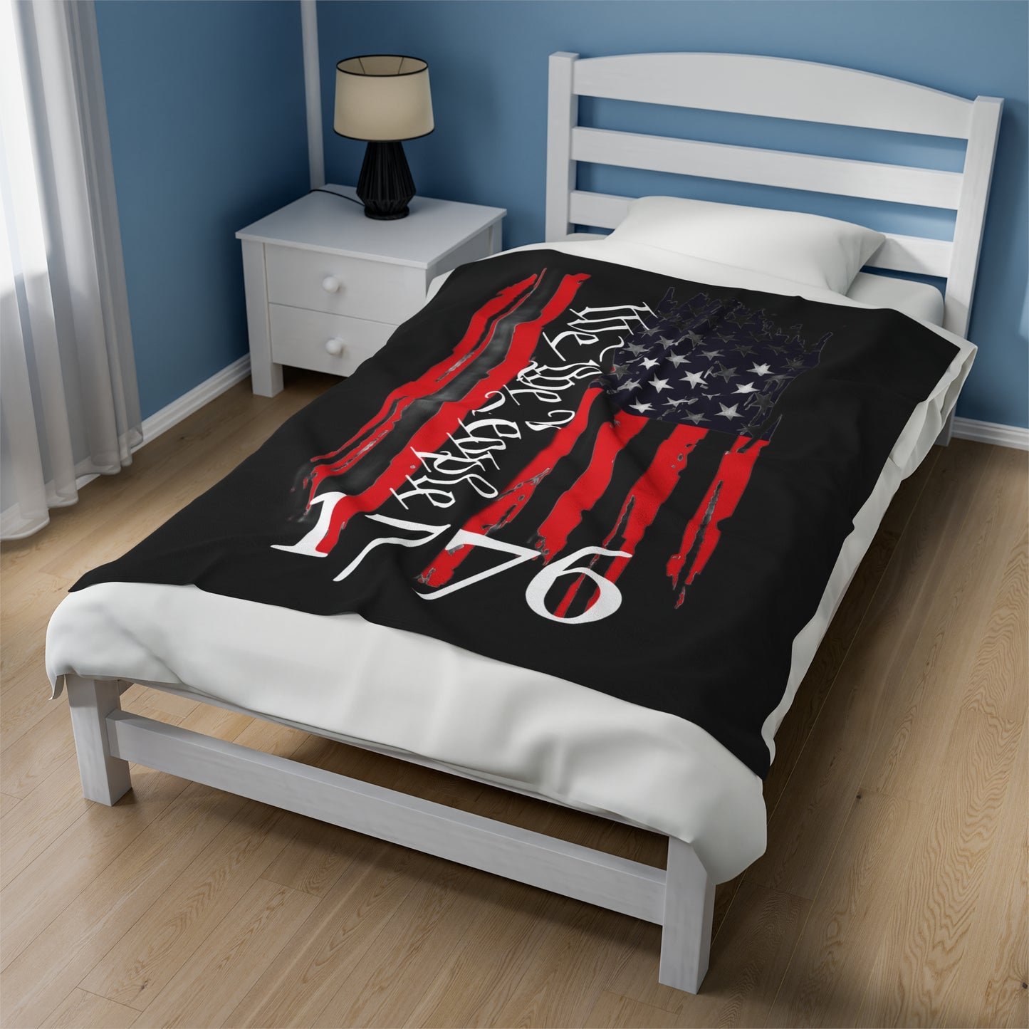We The People 1776 Patriotic Velveteen Plush Blanket