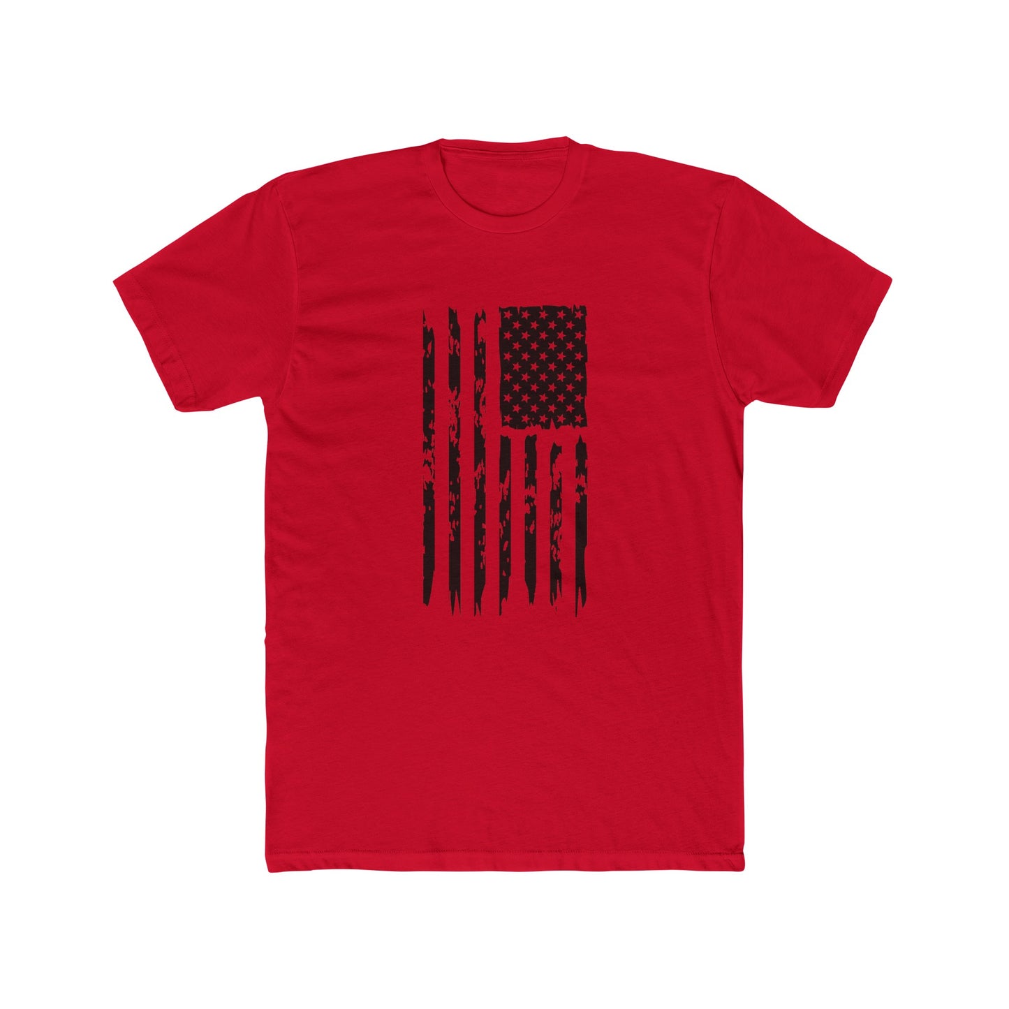 US Flag- Black/White Cotton Crew Tee