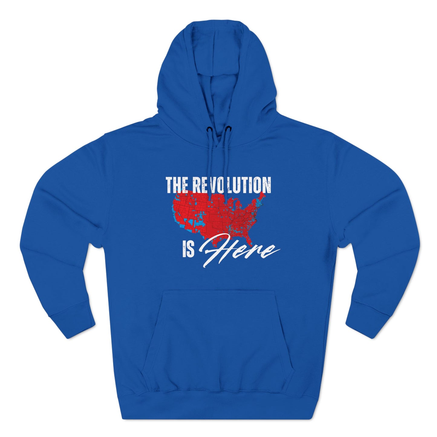 The Revolution is Here, 2024 Election Map Fleece Hoodie Sweatshirt