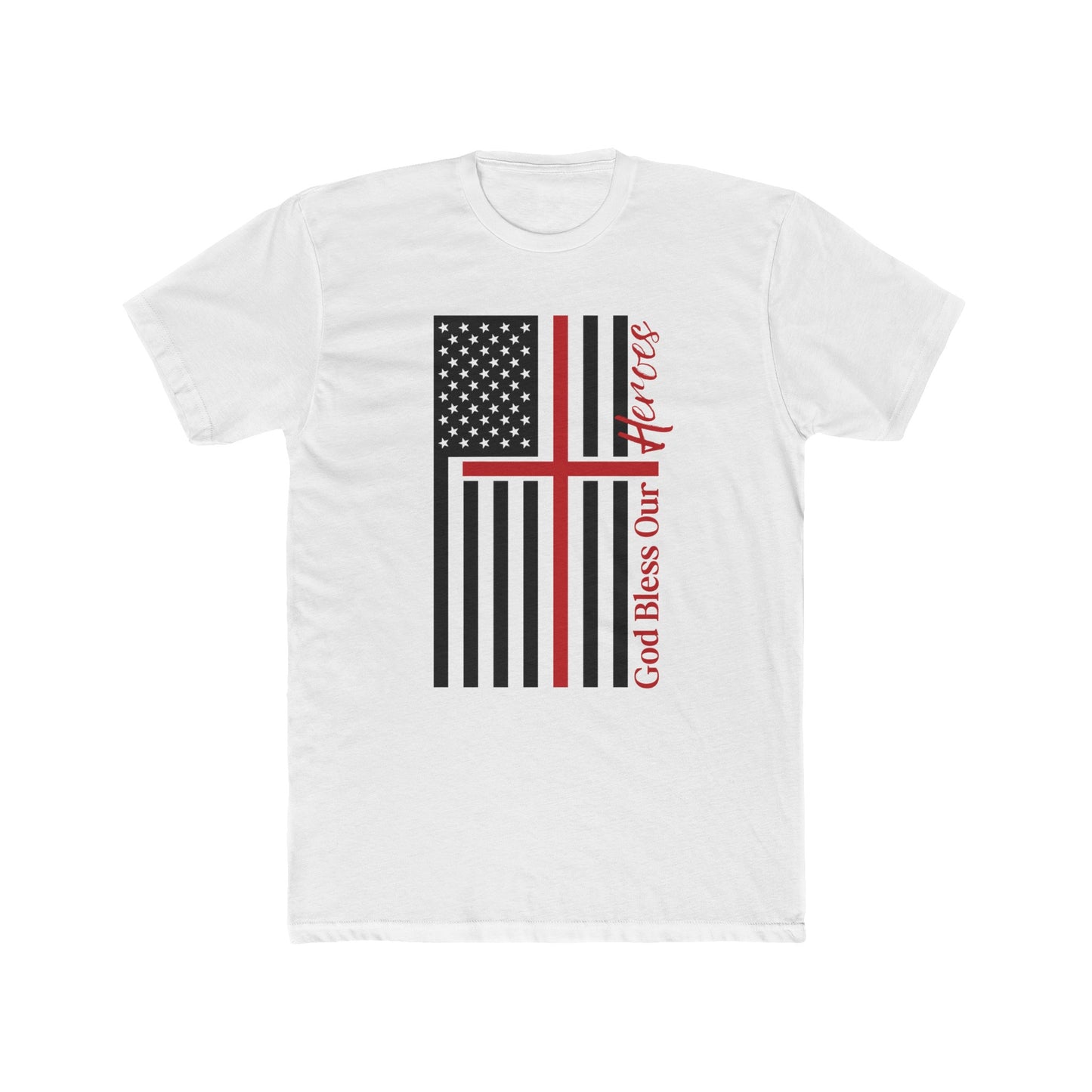 God Bless Our Firefighter Heroes Cotton Crew Tee