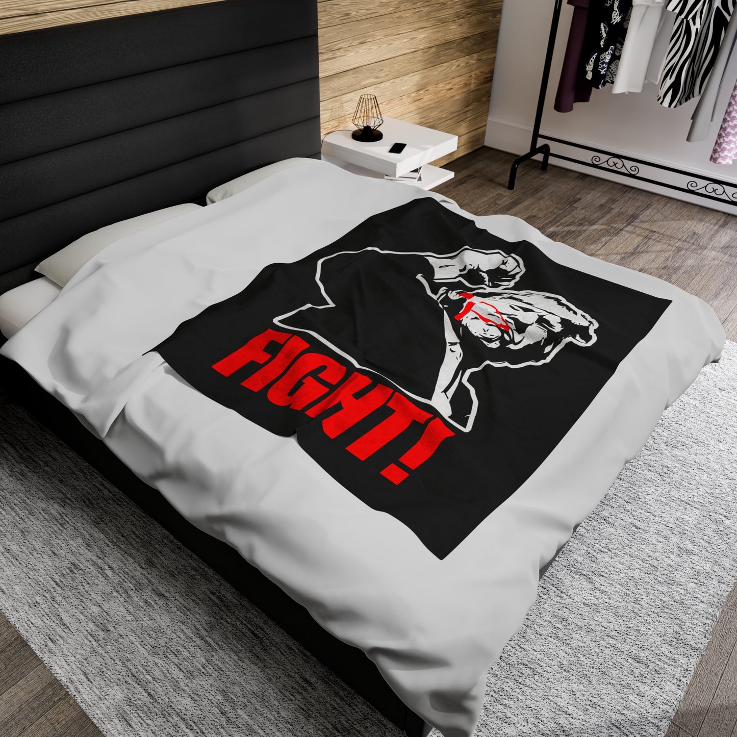 Trump FIGHT! Iconic Graphic Velveteen Plush Blanket