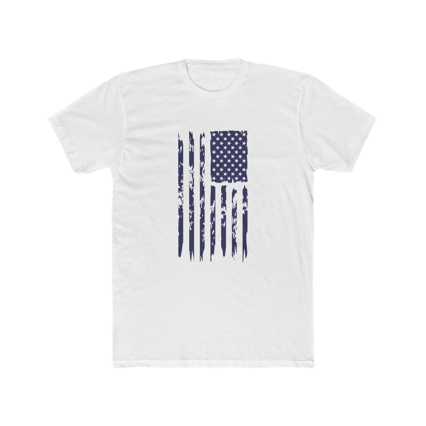 US Flag- Navy Blue Cotton Crew Tee