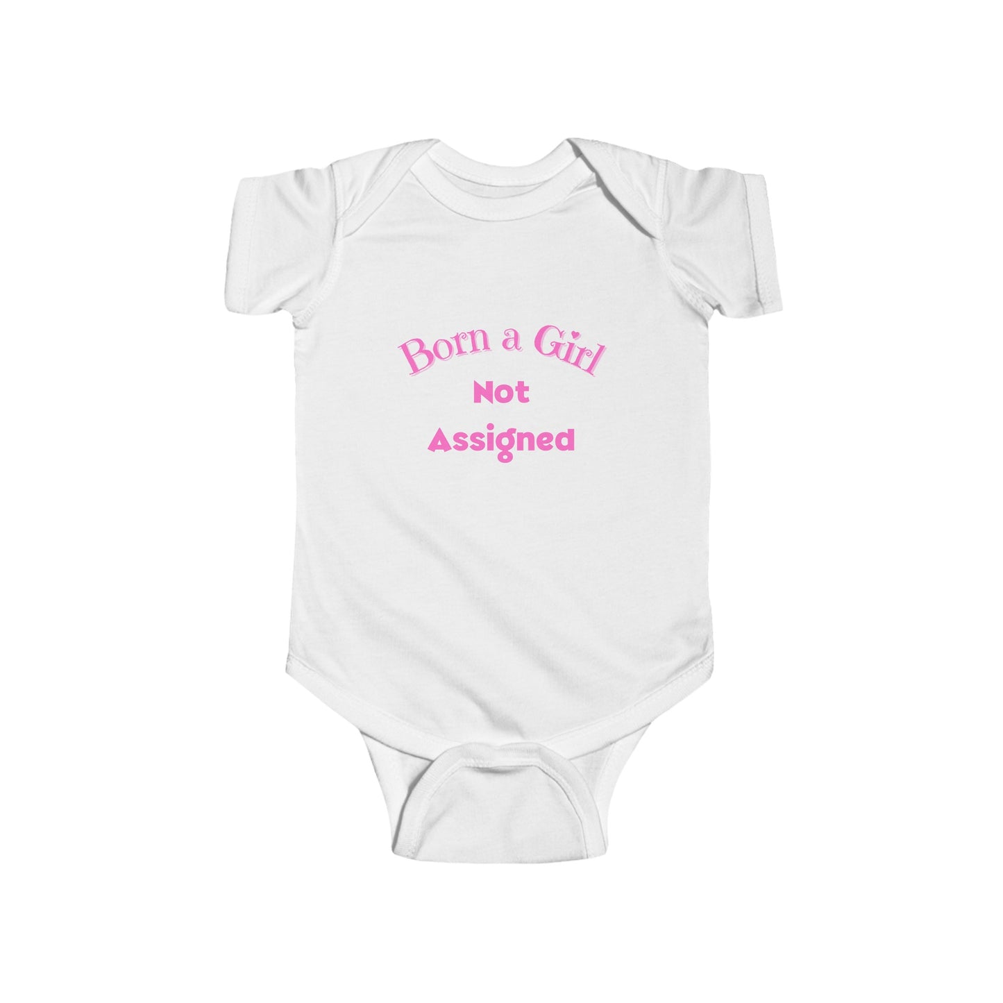 Born A Girl Infant Fine Jersey Bodysuit