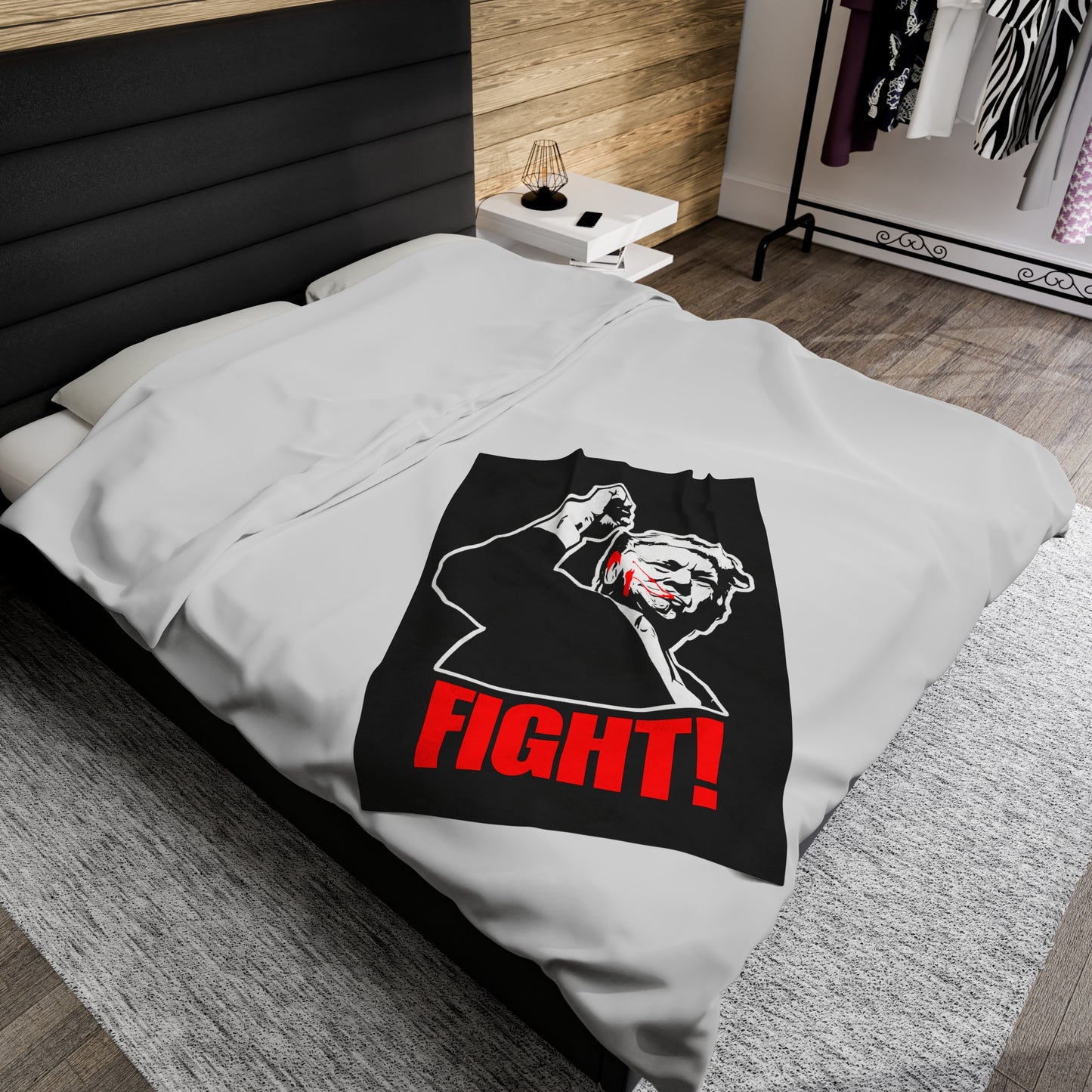 Trump FIGHT! Iconic Graphic Velveteen Plush Blanket