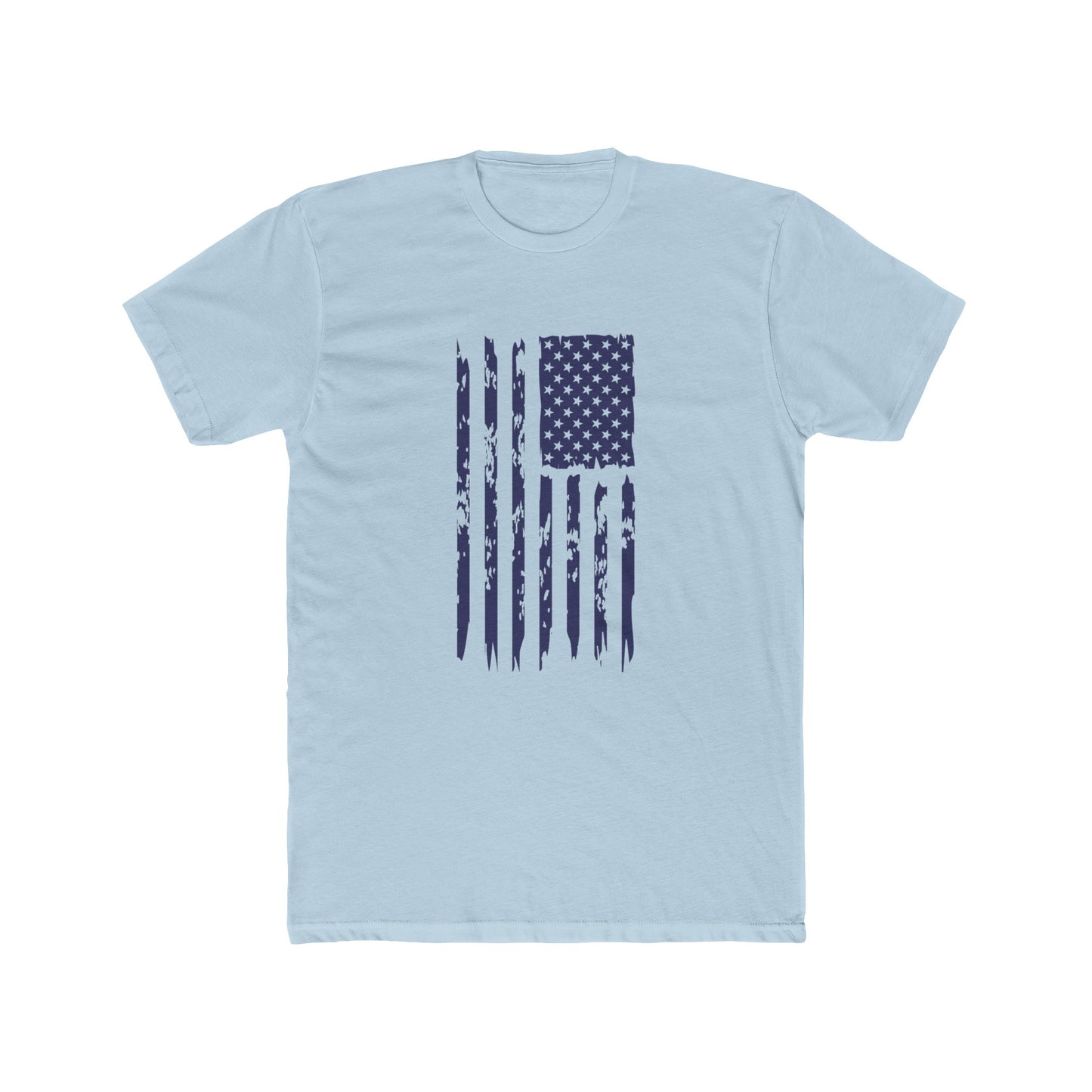 US Flag- Navy Blue Cotton Crew Tee