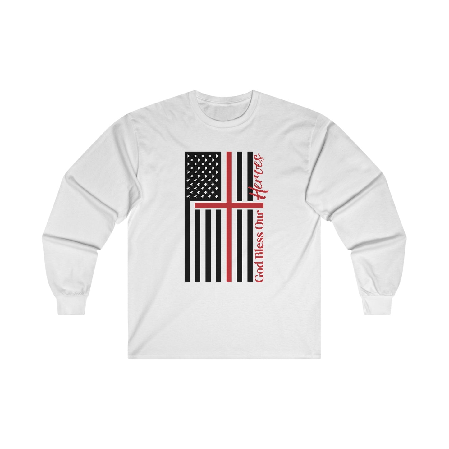 God Bless Our Firefighter Heroes Unisex Ultra Cotton Long Sleeve Tee