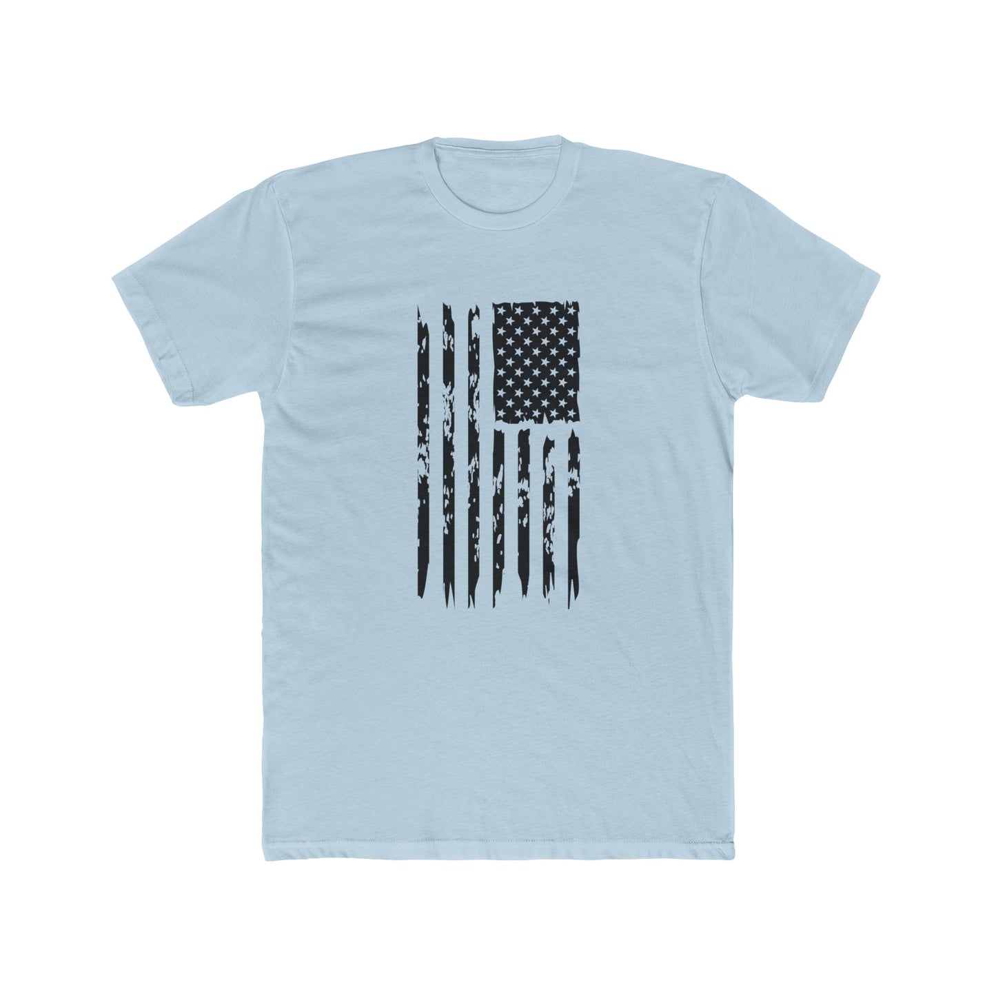 US Flag- Black/White Cotton Crew Tee