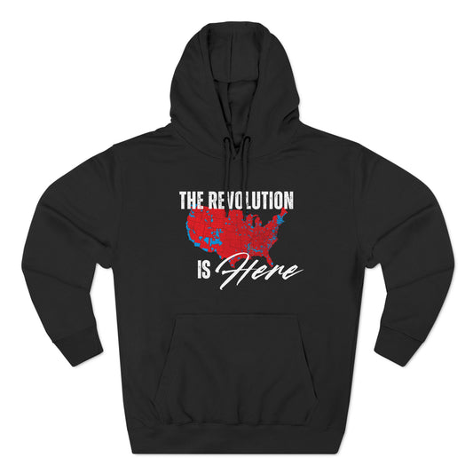 The Revolution is Here, 2024 Election Map Fleece Hoodie Sweatshirt