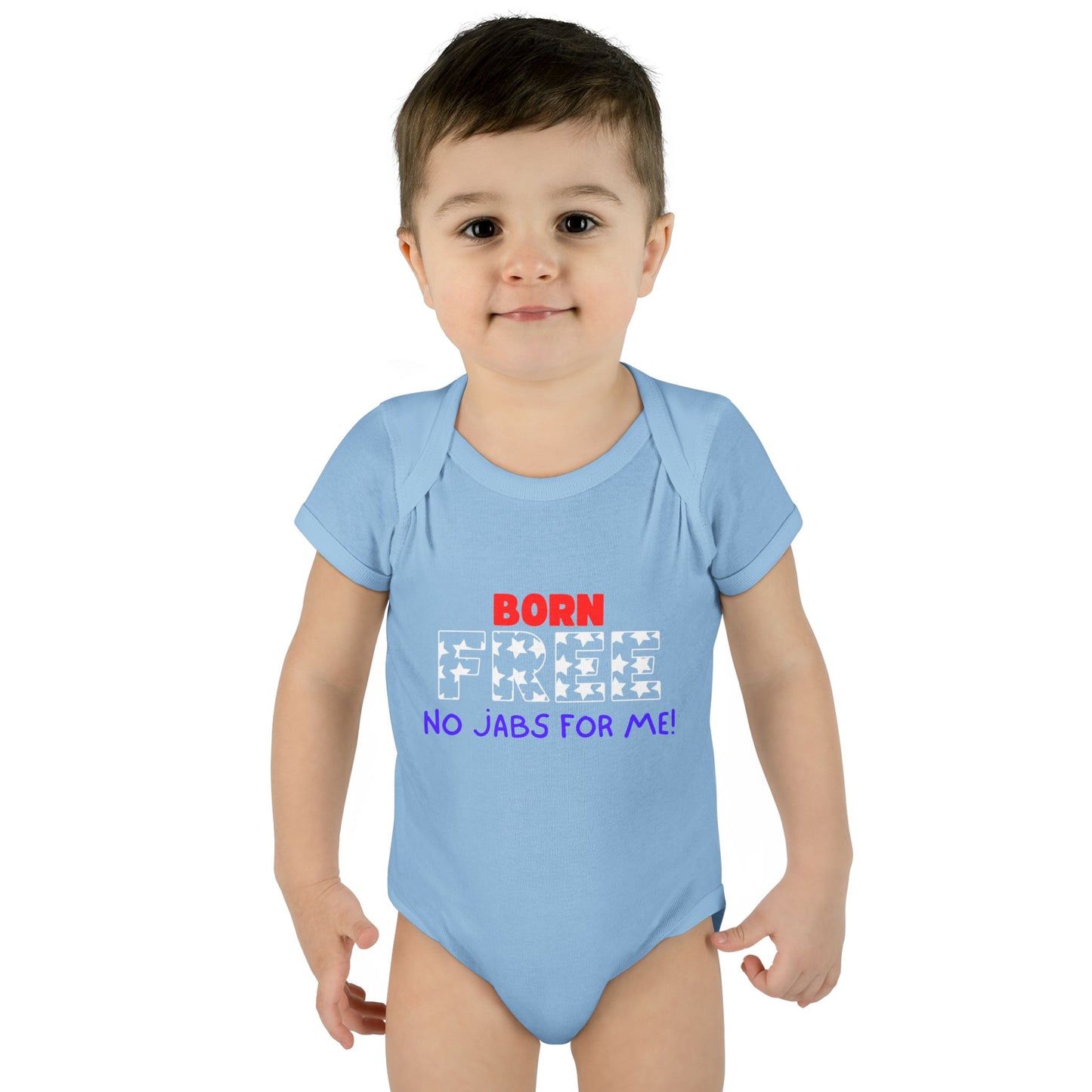 Born FREE, No Jabs For Me! Infant Baby Rib Bodysuit