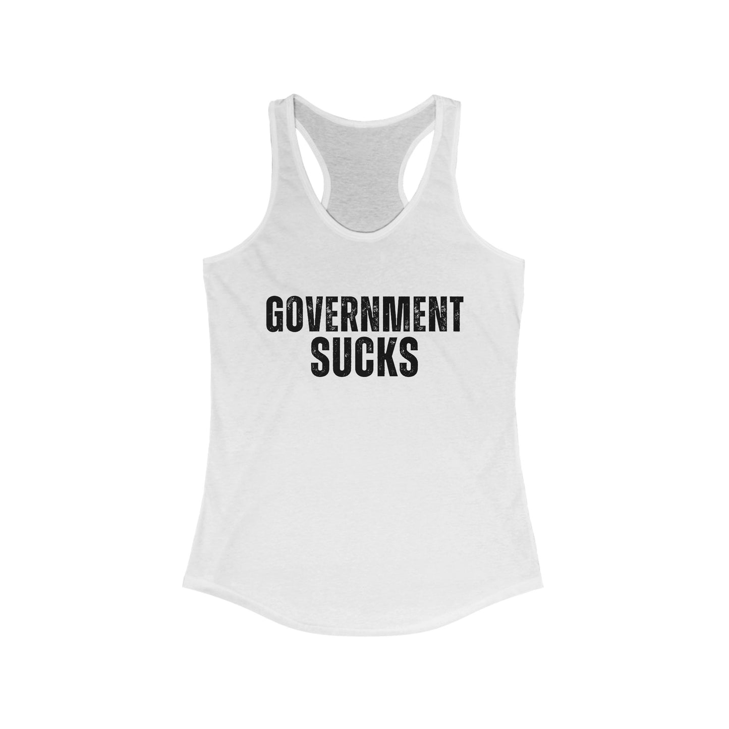 Government Sucks Women's Ideal Racerback Tank