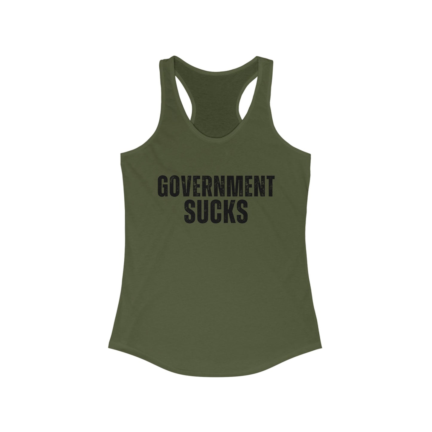 Government Sucks Women's Ideal Racerback Tank