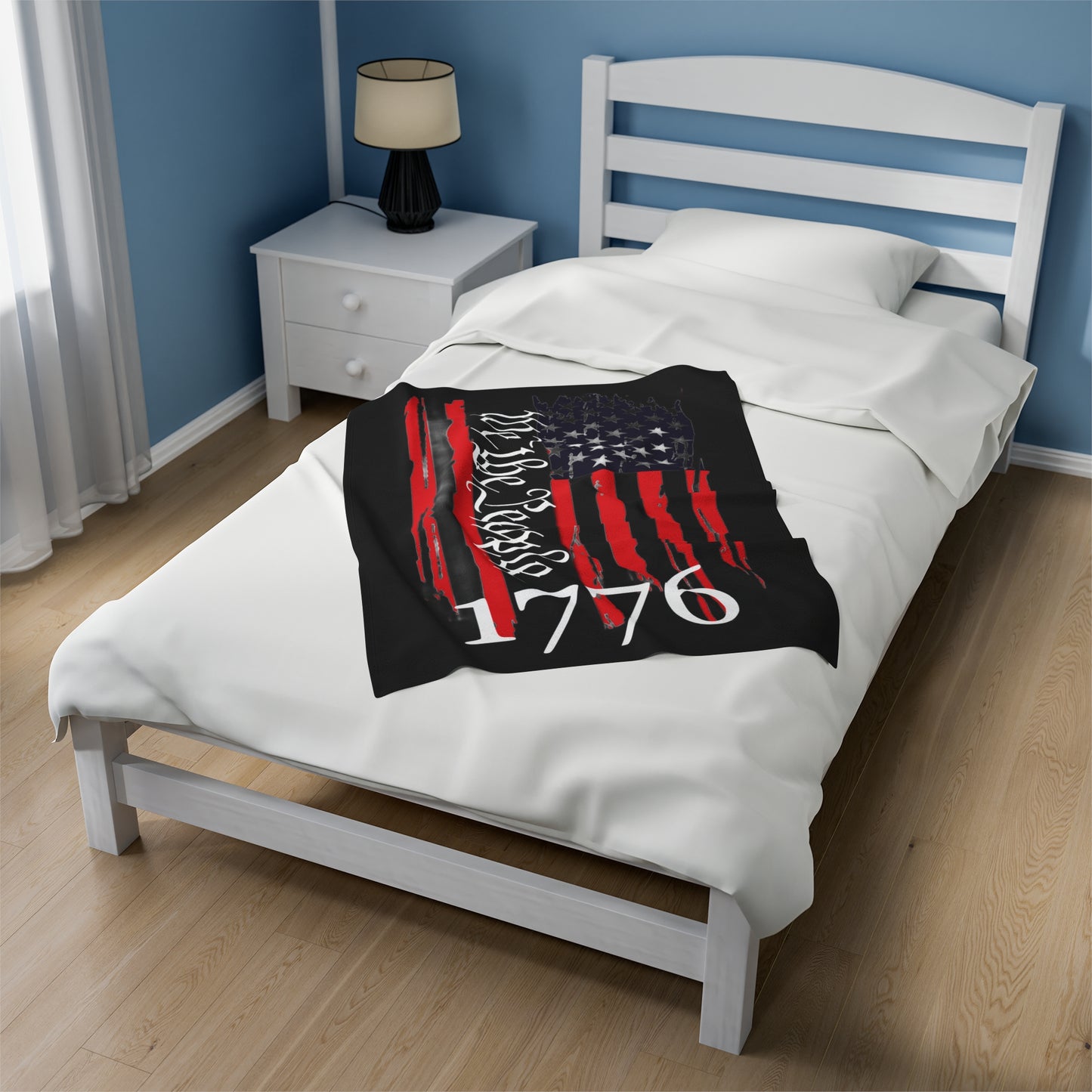 We The People 1776 Patriotic Velveteen Plush Blanket