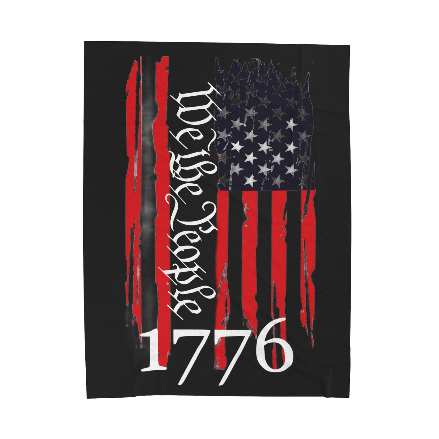 We The People 1776 Patriotic Velveteen Plush Blanket