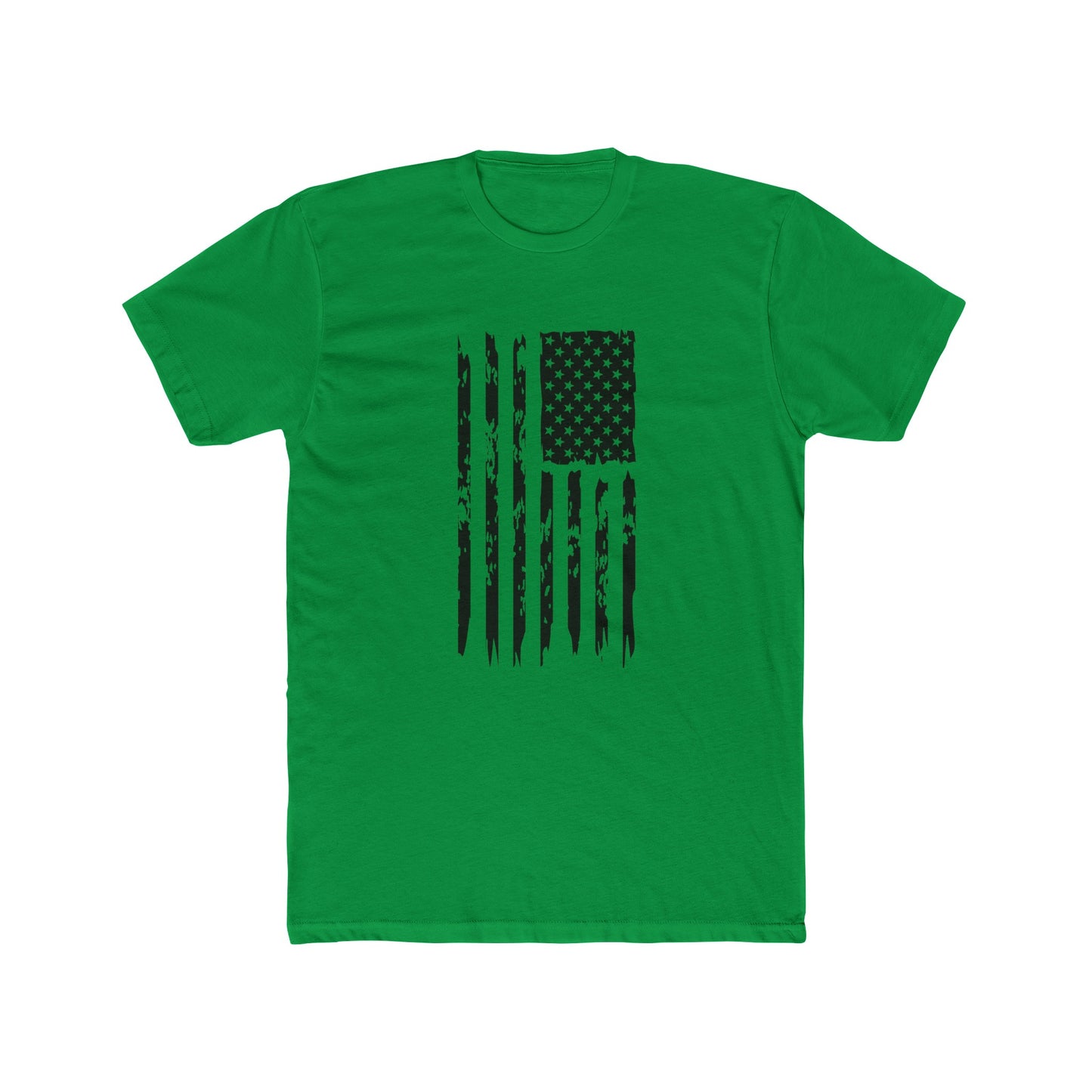US Flag- Black/White Cotton Crew Tee