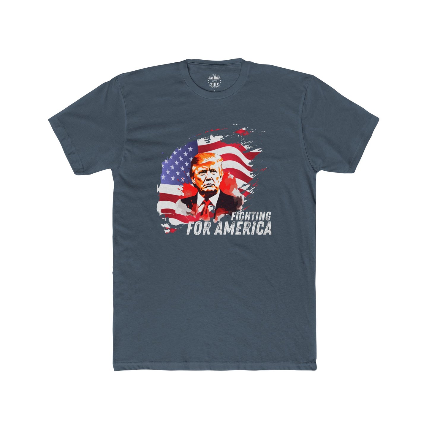 Trump - Fighting for America Cotton Crew Tee