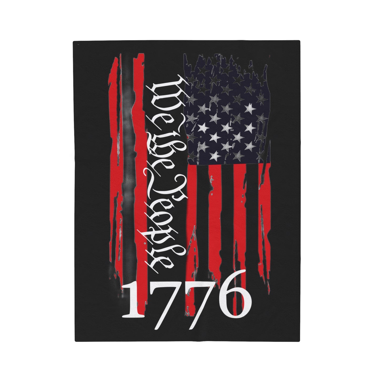 We The People 1776 Patriotic Velveteen Plush Blanket