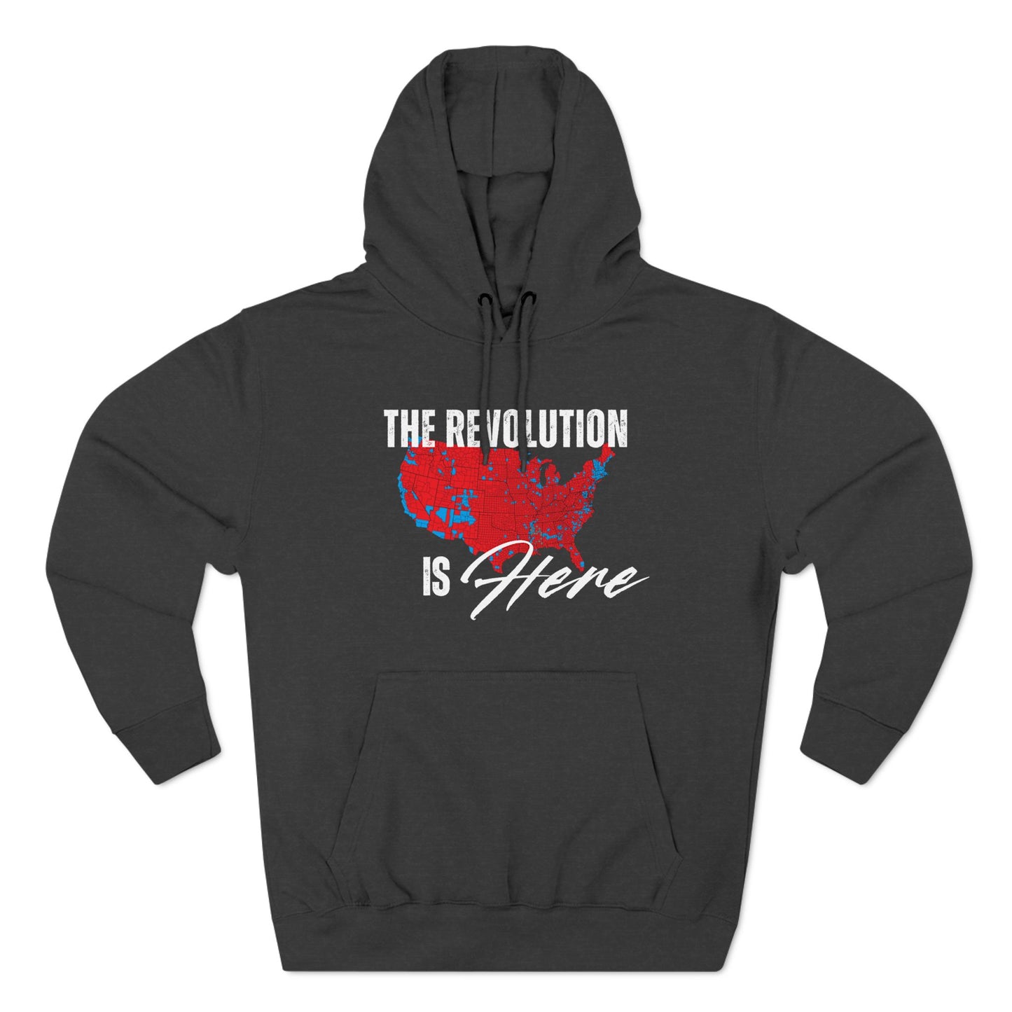 The Revolution is Here, 2024 Election Map Fleece Hoodie Sweatshirt