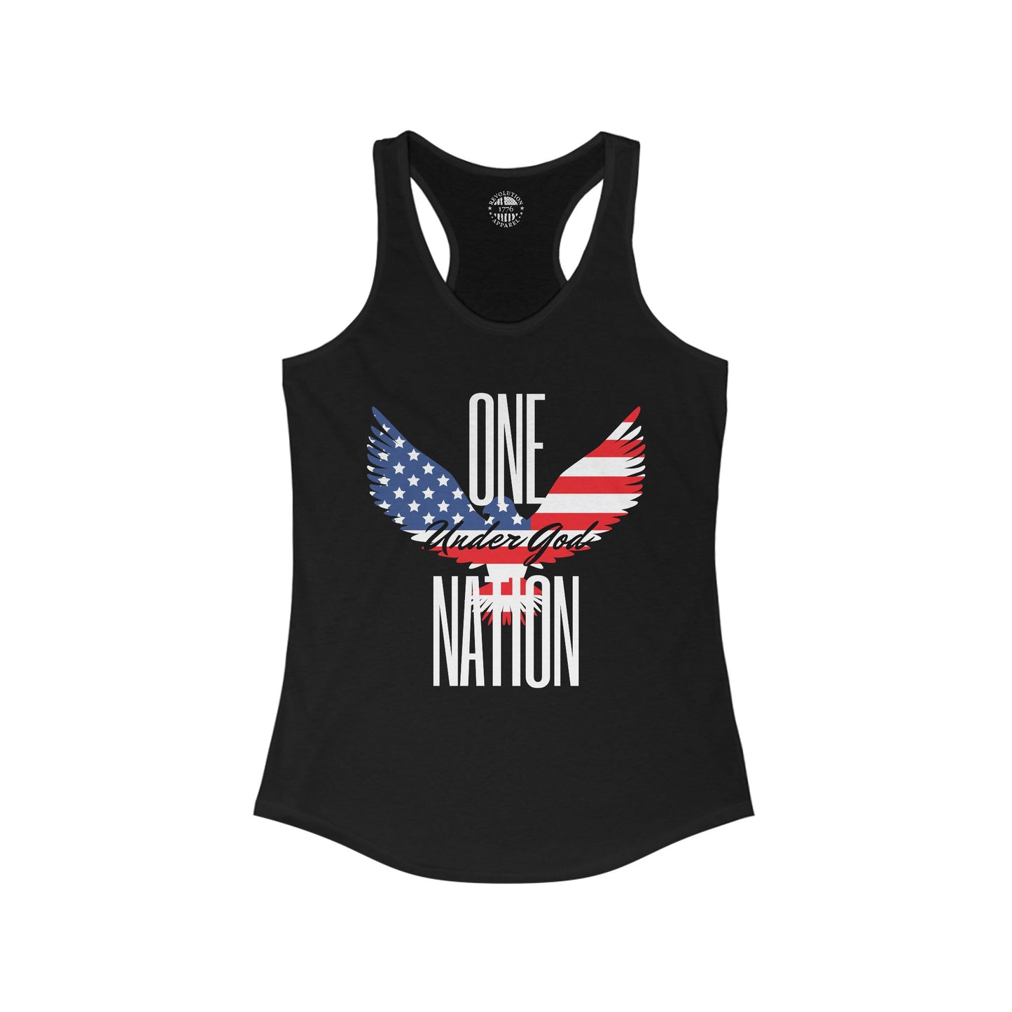 One Nation- Eagle, Women's Ideal Racerback Tank
