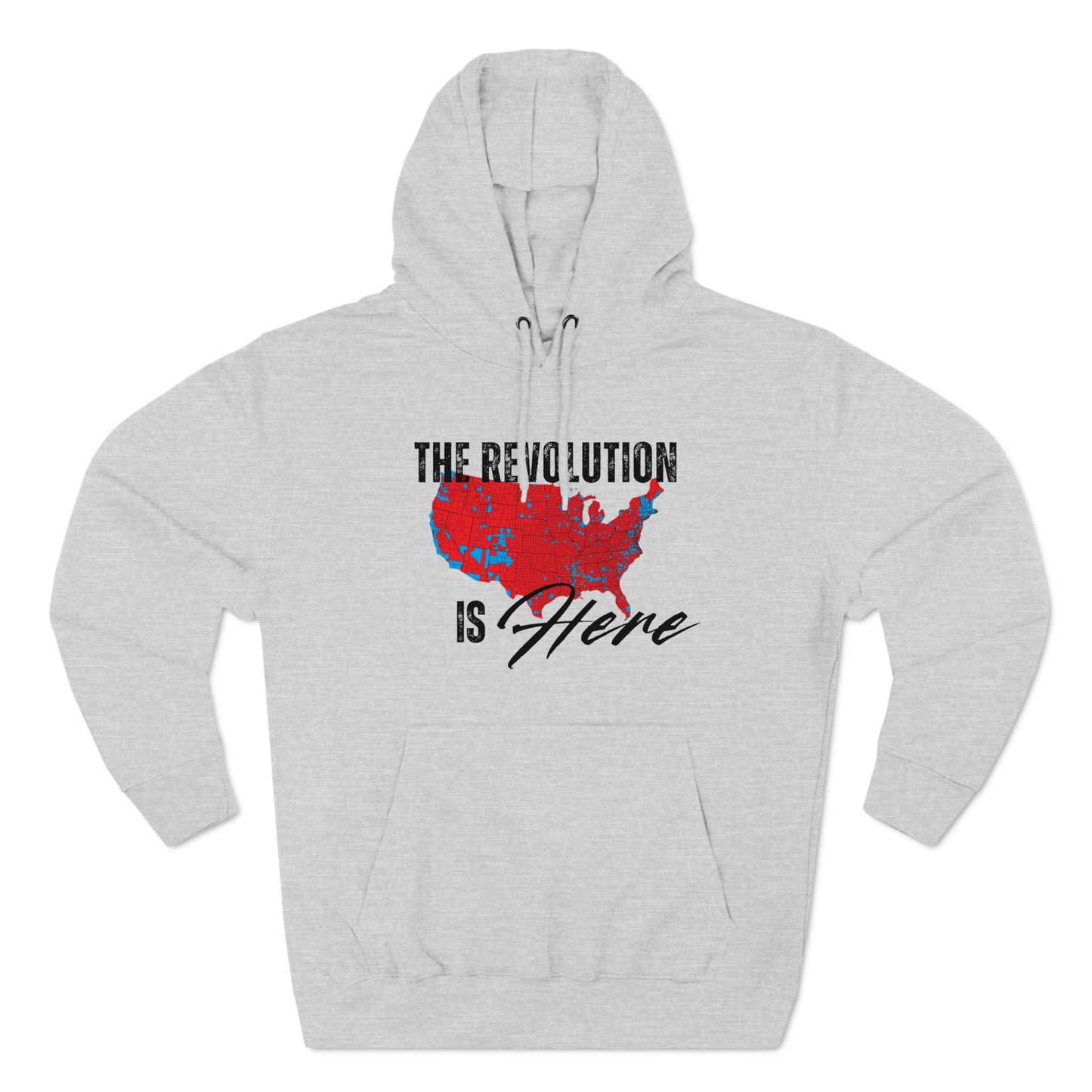 The Revolution is Here, 2024 Election Map Fleece Hoodie Sweatshirt