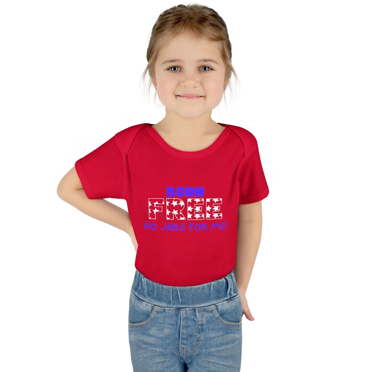 Born FREE, No Jabs For Me! Infant Baby Rib Bodysuit