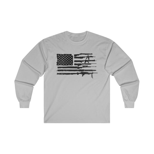 Flag of Guns, Black/White Unisex Ultra Cotton Long Sleeve Tee
