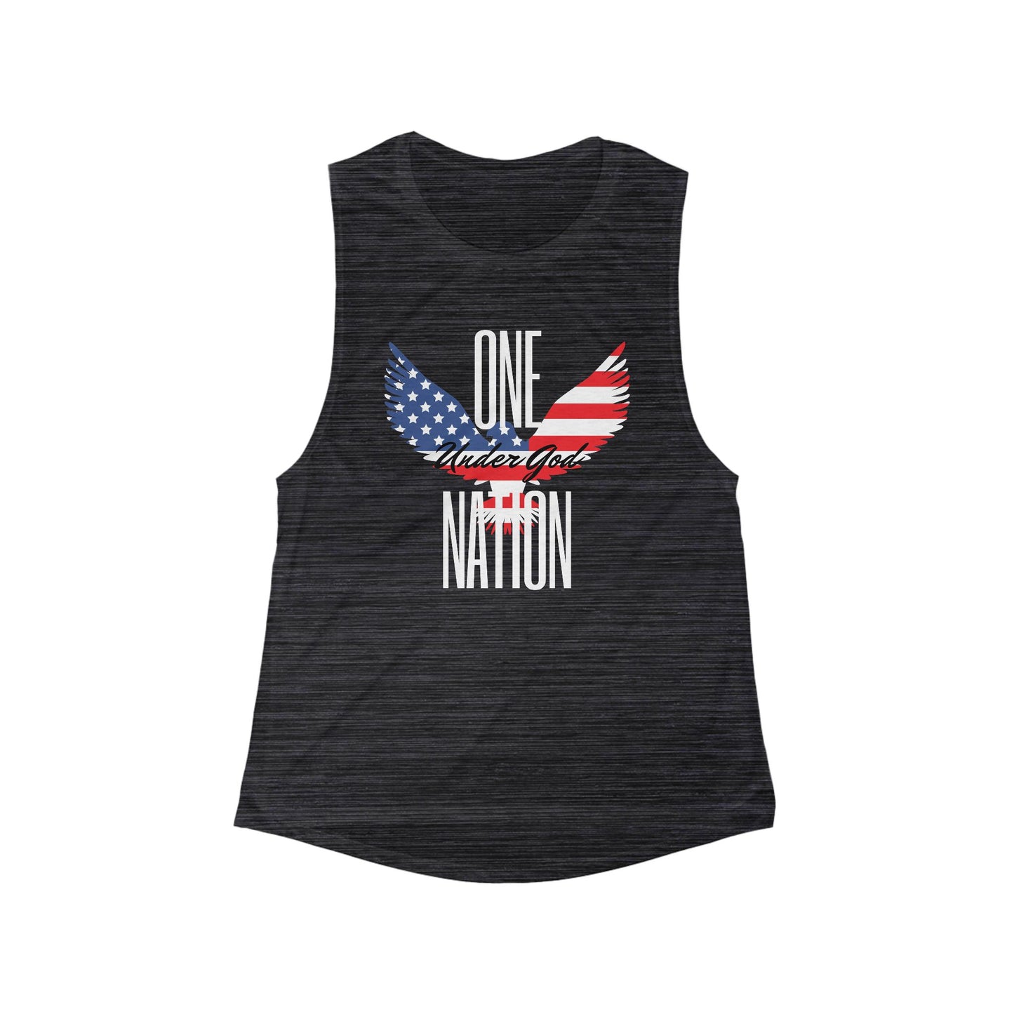 One Nation- Eagle, Women's Flowy Scoop Muscle Tank