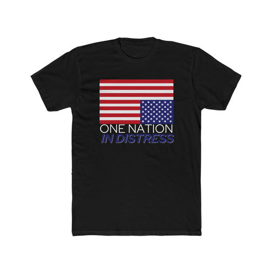 One Nation In Distress Cotton Crew Tee Clearance