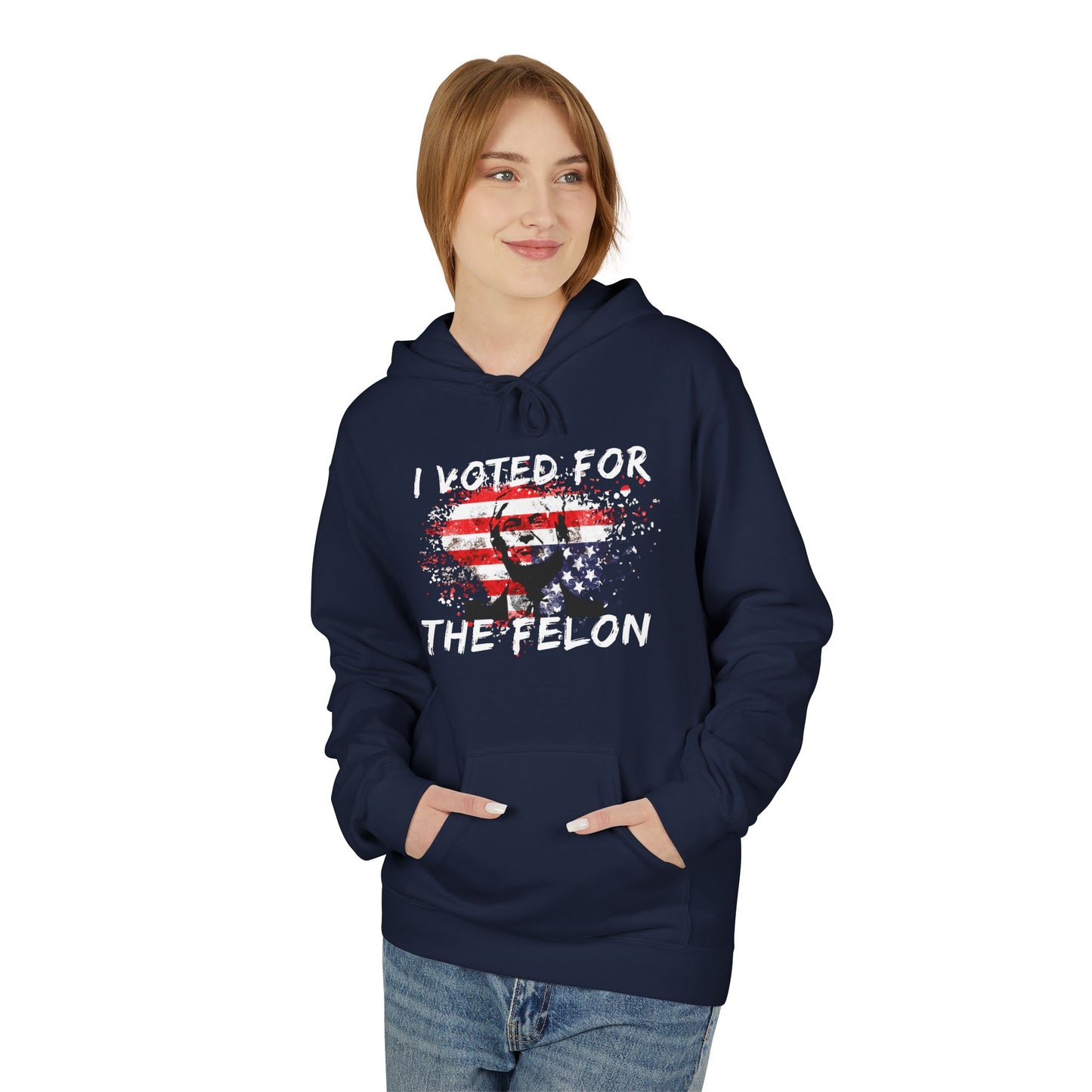 I Voted For The Felon Softstyle Fleece Hoodie
