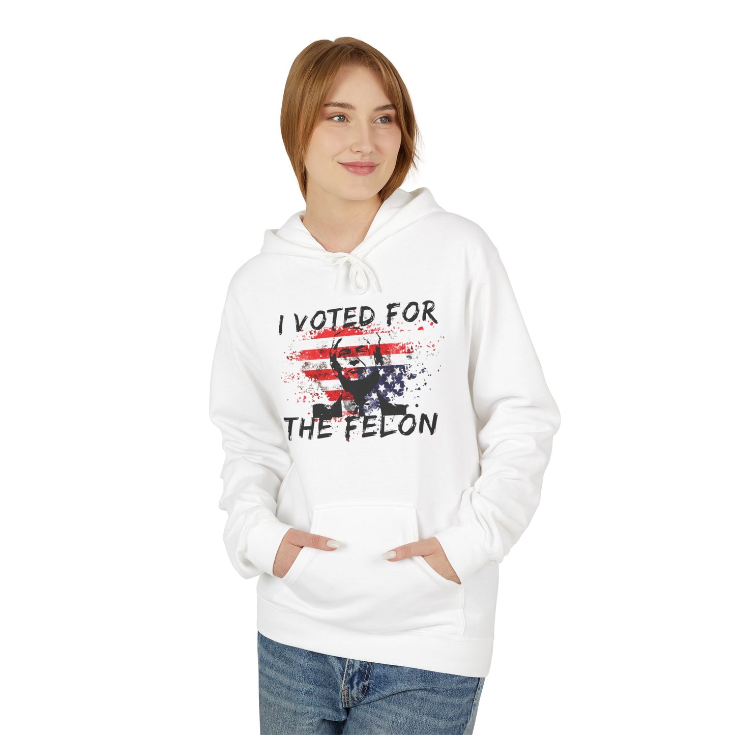 I Voted For The Felon Softstyle Fleece Hoodie