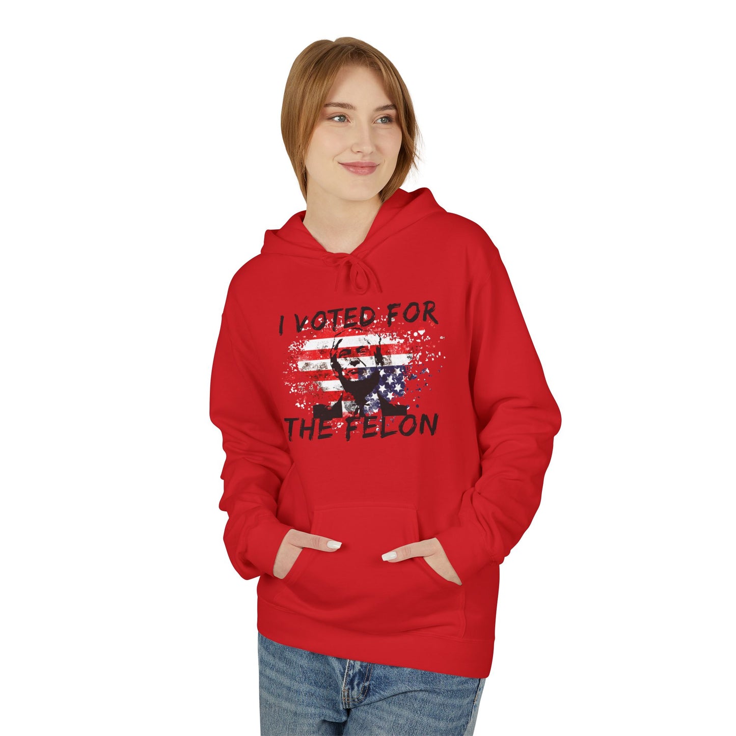 I Voted For The Felon Softstyle Fleece Hoodie