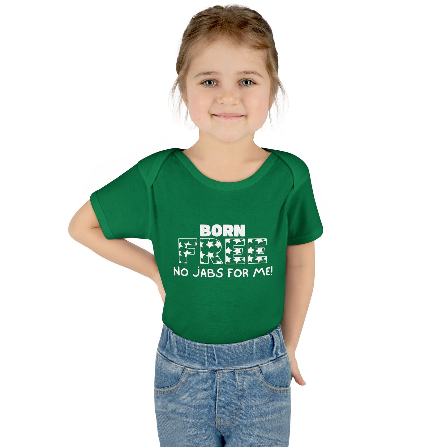 Born FREE, No Jabs For Me! Infant Baby Rib Bodysuit