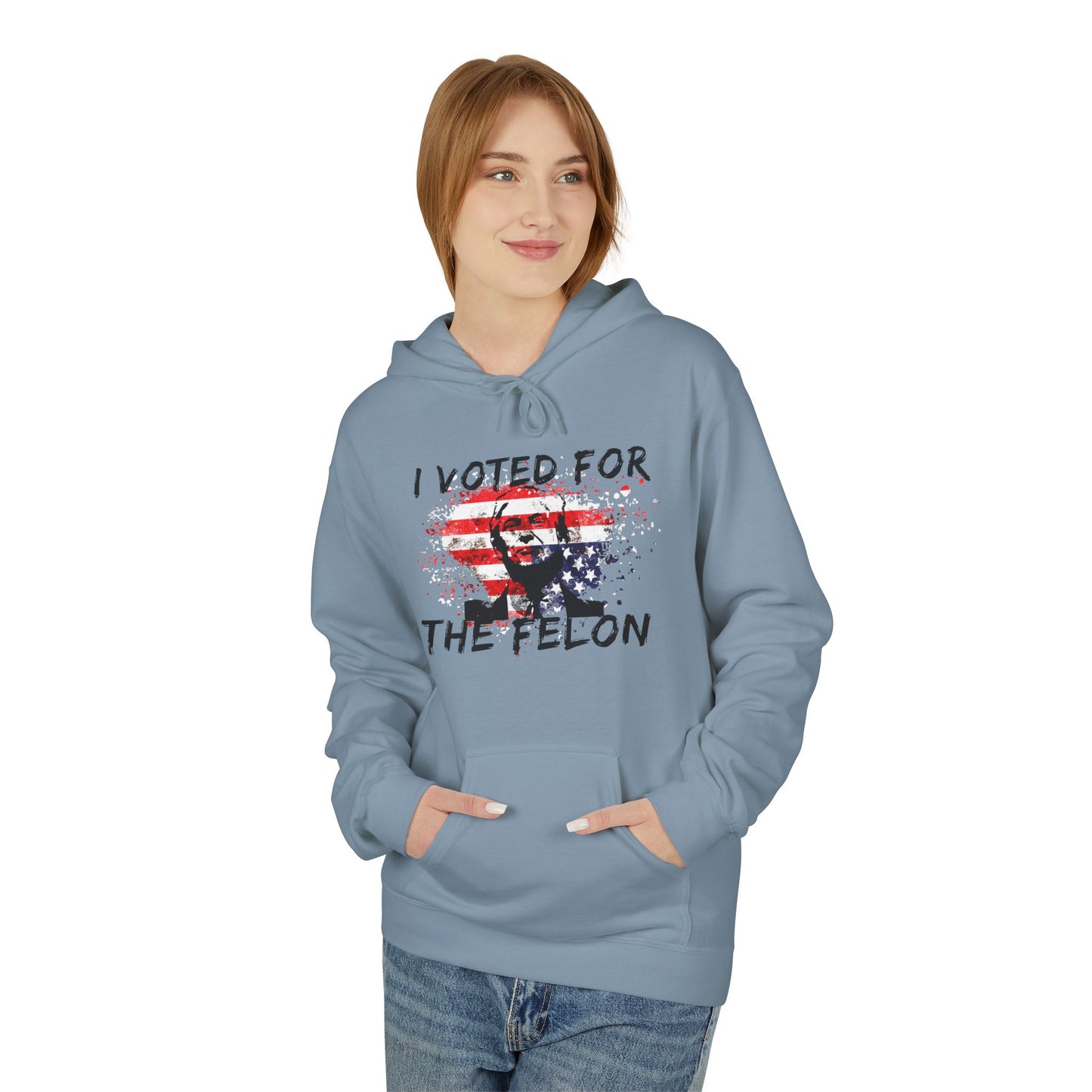 I Voted For The Felon Softstyle Fleece Hoodie